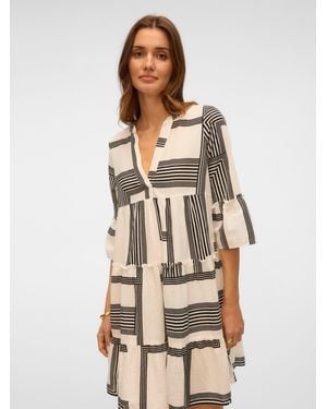 Vero Moda Tunikakleid VMDICTHE 3/4 TUNIC EXP mit Volant - Natur