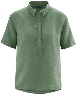 HempAge Hemdbluse DH165 100% Hanf Schlupfbluse - Grün