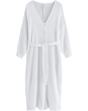 Next Strandkleid Cover-up in strukturierter Knitteroptik (1-tlg) - Weiß