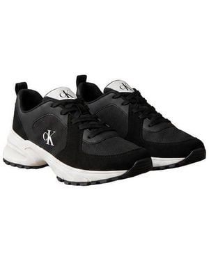 Calvin Klein Hike Runner Lace Up Su Mesh Sneaker Freizeitschuh, Halbschuh, Schnürschuh Mit Anziehlasche - Schwarz