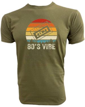 Paulgos Print- T-Shirt "Retro 80 ́s vibes - Grün