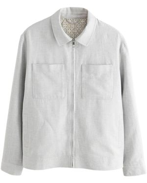 Next Strukturierte Hemdjacke aus Leinengemisch (1-St) - Grau