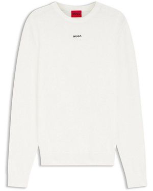 HUGO Strickpullover San Cassius (1-Tlg) - Weiß