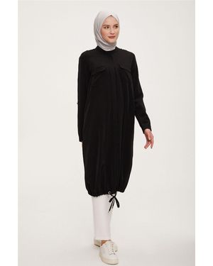 Armine Tunikakleid Armine Tunika , Moderne Polyester Kapuze Langarmshirt , Bedr - Schwarz