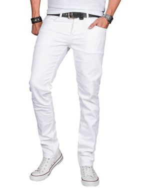 Alessandro Salvarini Straight- ASMinero Slim Fit Jeans mit 2% Elasthan - Weiß