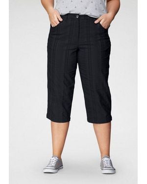 KjBRAND Caprihose Babsie: Bequemer Oberschenkel Sommerhose Mit Strukturmuster - Schwarz