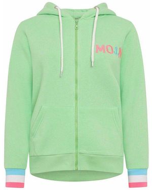 Zwillingsherz Kapuzensweatjacke Hoodiejacke Moin" Mit Kapuze - Grün
