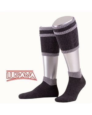 LUSANA Trachtensocken 2-Teiliges Loferl-Set - Grau
