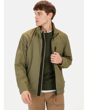 Camel Active Blouson mit Stehkragen Markenlogo - Grün