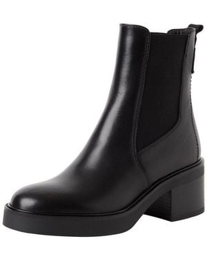 Tamaris Touch-It Aus Leder Blockabsatz 1-25013-47 Chelseaboots Touch-It - Schwarz
