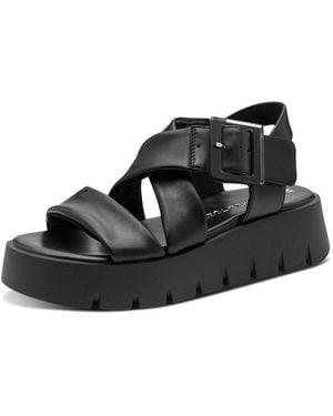 Marco Tozzi Keilsandalette, Plateau, Sommerschuh, Riemchensandale Mit Feel Me-Ausstattung - Schwarz