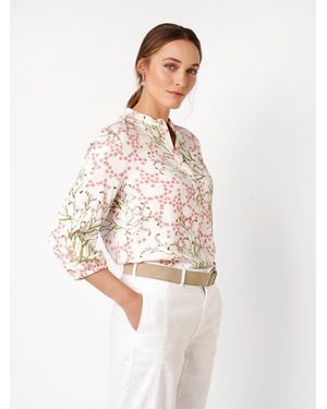 Toni Klassische Bluse Bella mit Flowerprint - Weiß