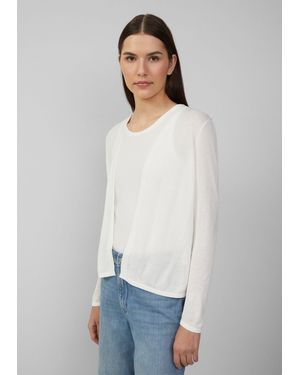 S.oliver Leichte Strickjacke aus Viskose - Weiß