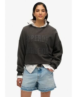 Superdry Sweatshirt ATHLETIC TONAL APPLIQUE CREW - Schwarz