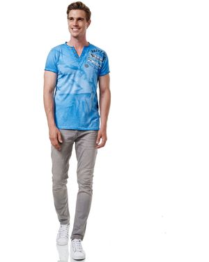 Rusty Neal T-Shirt mit großem Print auf der Rückseite - Blau