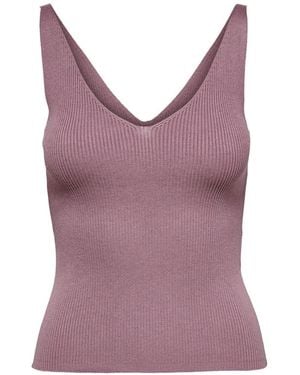 Jacqueline De Yong Shirttop Tank Oberteil Shirt Pullover V-neck Ausschnitt - Lila