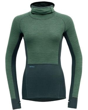 Devold Langarmshirt Tuvegga Hoodie Wmn - Grün