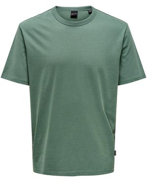 Only & Sons T-Shirt Weiches Rundhals Kurzarm Basic (1-tlg) ONSSMART LIFE - Grün