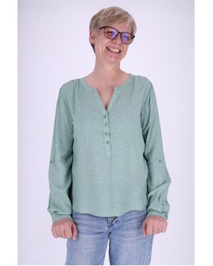 SPLASH OF COLOR Klassische Bluse Schlupfbluse Minimal Print Herzen - Weiß