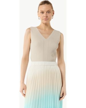 Comma, Pullunder Feinstricktop mit Rippstruktur im Skinny Fit Glitzergarn - Weiß