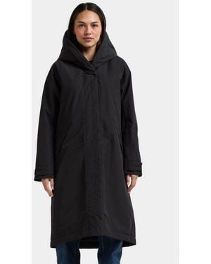 Didriksons Winterjacke Damen Wintermantel Wasserdicht Noelia Mit Kapuze Mit Taschen - Schwarz