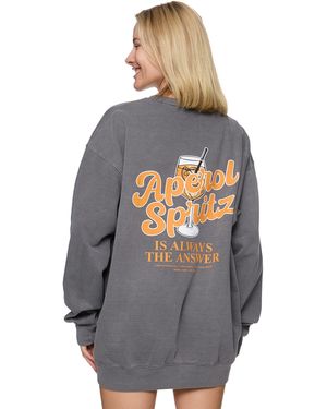 Worldclassca Oversized Sweatshirt Langarm Pullover PRINT APEROL SPRITZ IS ALWAYS THE ANSWEAR - Grau