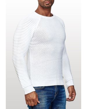 Rusty Neal Strickpullover in modischem Grobstrick-Design - Weiß
