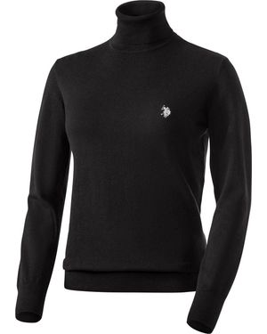 U.S. POLO ASSN. Rollkragenpullover bequem, vielseitig und unkompliziert - Schwarz