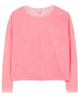 Herrlicher Rundhalspullover Smila Jersey Velour aus weicher Velours Qualität - Pink