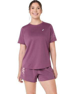 Asics Laufshirt Icon Ss Top Schnelltrocknend, Reflektierend, Leicht - Lila