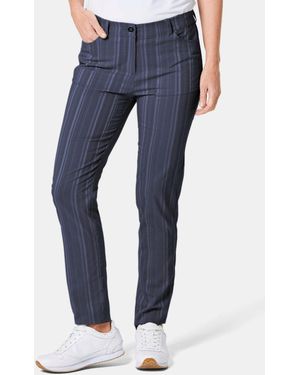 Goldner Stoffhose Sportliche Strukturhose in elastischer Ware - Blau