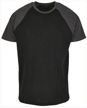 Build Your Brand Rundhalsshirt Raglan Contrast T-Shirt - Schwarz