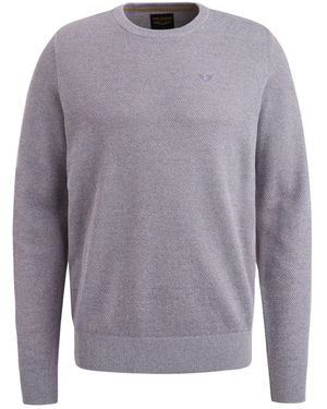 PME LEGEND Strickpullover R-neck cotton modal - Grau
