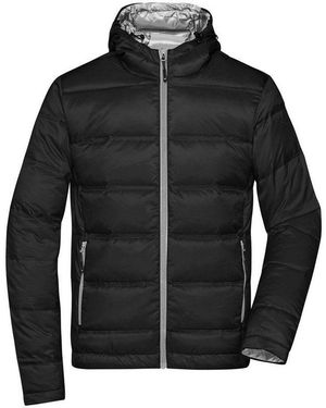 James & Nicholson Daunenjacke Leichte Sportliche Herren Daunenjacke Mit Kontrast-Innenfutter Jn1152 Gesteppte Daunenjacke - Schwarz