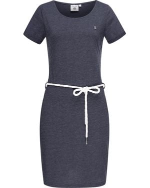 PEAK TIME Sommerkleid L80022 leichtes Jersey Strandkleid mit Kordel - Blau