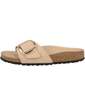 Birkenstock Madrid Big Buckle Naturleder Lack schmal Pantolette Hausschuhe