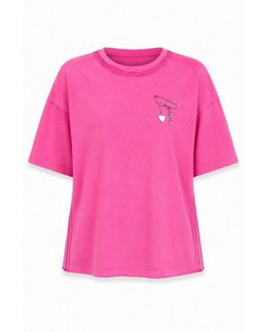 Freeman T.porter Kurzarmshirt Tissalia Foil Damen T-Shirt - Pink