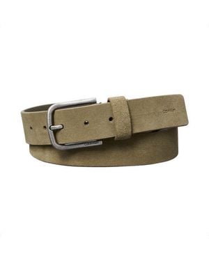 Calvin Klein Ledergürtel Round Buckle Suede 35Mm Fixed Größenverstellbar Mit Metallschließe - Braun