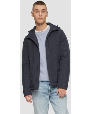 QS Funktionsjacke Outdoor-Jacke Wattierte Übergangsjacke Mit Kapuze - Blau