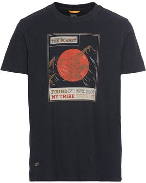 Camel Active Kurzarmshirt T-Shirt mit Print - Schwarz