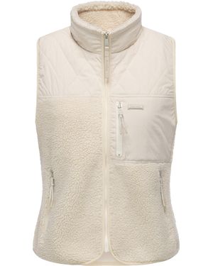 Ragwear Plüschweste Junkin Bonded warme Weste aus Materialmix mit Teddy-Fleece - Natur