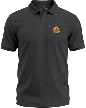 Neverless Poloshirt Grafik Logo Wald– Kurzarm Polo Sommer Casual mit Print - Schwarz