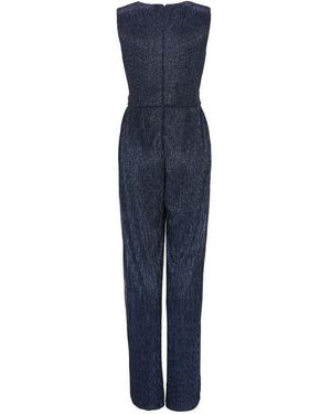 Swing Ärmellos - mit seitlicher Raffung in - Plissierter Lurex-Jumpsuit - Blau