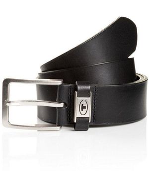 Tom Tailor Ledergürtel Ttcorey 4 Cm Breiter Herrengürtel, Ideal Zu Jeans Und Chino, Bis Gr. 120 - Schwarz
