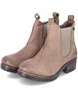 Lazamani Chelsea Boots La68001 Taupe Damen Leder Schlupfstiefel - Braun