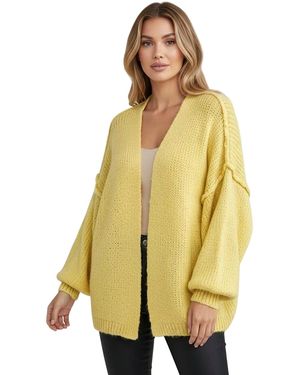 Worldclassca Cardigan Strickjacke Cardigan Uni Open Front Pullover) - Gelb