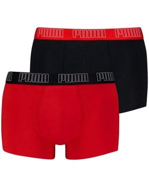 PUMA Trunk 2Er Pack Everyday Basic Trunks (2-St) Mit Umlaufendem -Schriftzug Am Bund - Rot