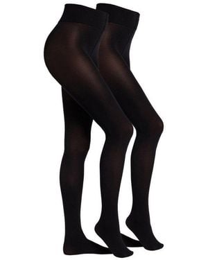 Camano Strumpfhose Fine Everyday 80 Den (2Er Pack) Matte Optik, Leicht Verstärkte Zehenpartie - Schwarz