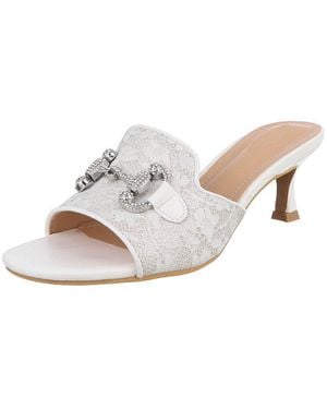 Ital-Design Elegante Slingbacks Mit Applikationen Für Damen Pantolette (89930043) Pfennig-/Stilettoabsatz Sandalen & Sandaletten - Weiß