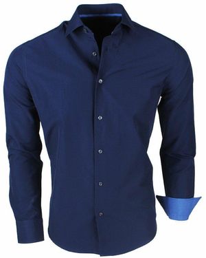 JAN PAULSEN Businesshemd Slim-Fit Langarm Hemd für Freizeit, Business (1-tlg) - Blau